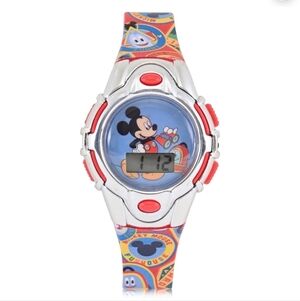 Disney Mickey Mouse Children's Unisex Flashing Dial LCD Wristwatch